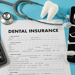 A dental insurance claim form