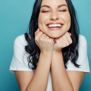 Lady smiles radiantly