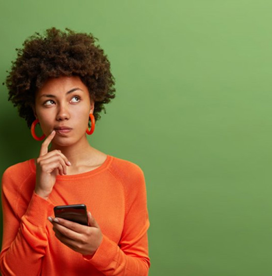 Lady ponders something