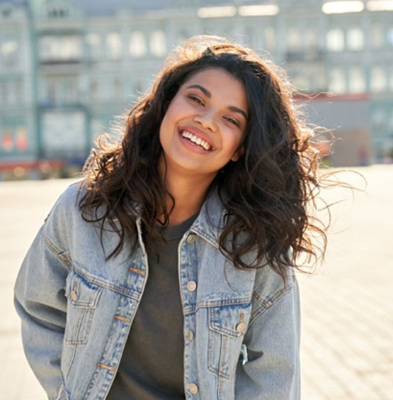 Young lady smiles