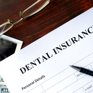 a close-up of a dental insurance form