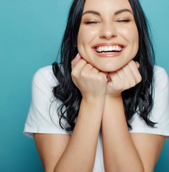Lady smiles radiantly